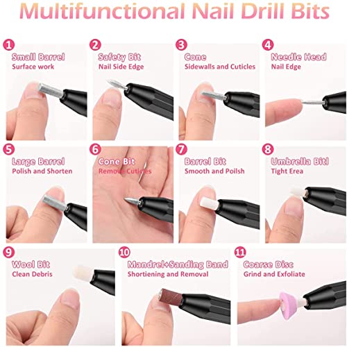 【11 IN 1】Electric Nail Drill Machine, Professional Nails Kit Acrylic Set, 2...
