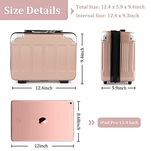 Lzttyee Small Hard Shell Cosmetic Case Travel Hand Luggage Portable Carrying ...