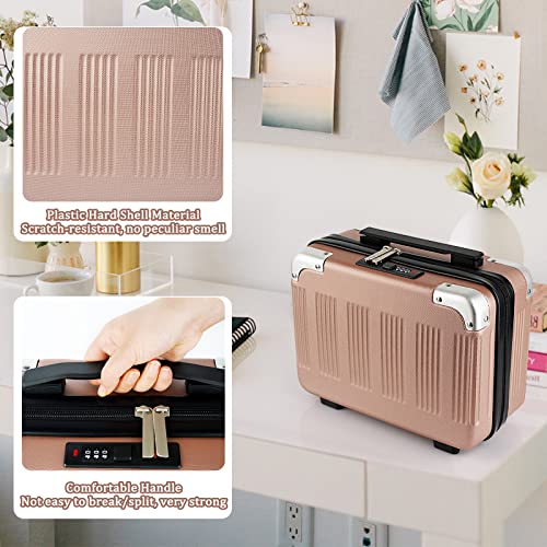 Lzttyee Small Hard Shell Cosmetic Case Travel Hand Luggage Portable Carrying ...