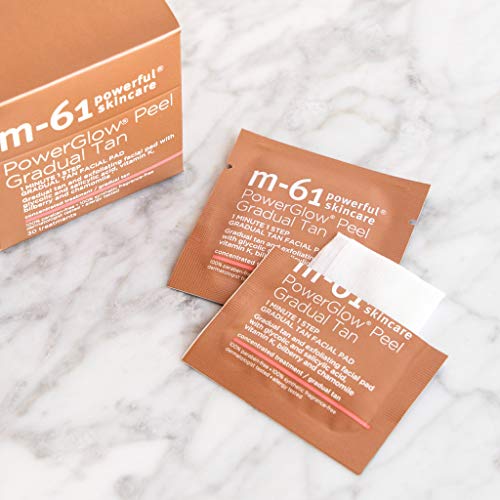 M-61 PowerGlow Peel Gradual Tan- 10 Treatments- 1-minute, 1-step exfoliating ...