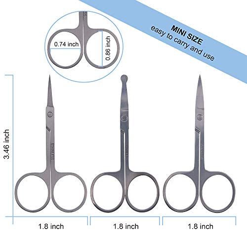 M&U Facial Hair Grooming Scissors, Eyebrow Scissors, Small Hair Cutting Sciss...