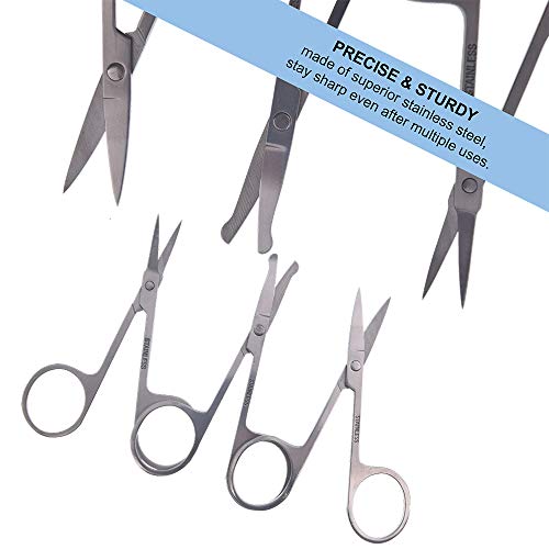 M&U Facial Hair Grooming Scissors, Eyebrow Scissors, Small Hair Cutting Sciss...