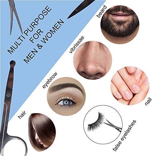 M&U Facial Hair Grooming Scissors, Eyebrow Scissors, Small Hair Cutting Sciss...