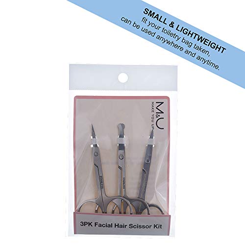 M&U Facial Hair Grooming Scissors, Eyebrow Scissors, Small Hair Cutting Sciss...