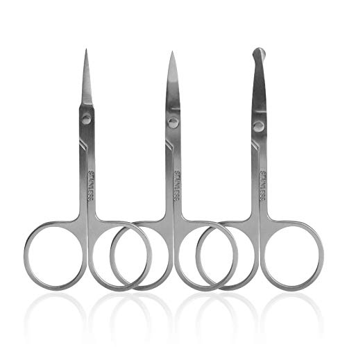 M&U Facial Hair Grooming Scissors, Eyebrow Scissors, Small Hair Cutting Sciss...