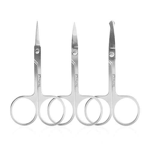 M&U Facial Hair Grooming Scissors, Eyebrow Scissors, Small Hair Cutting Sciss...