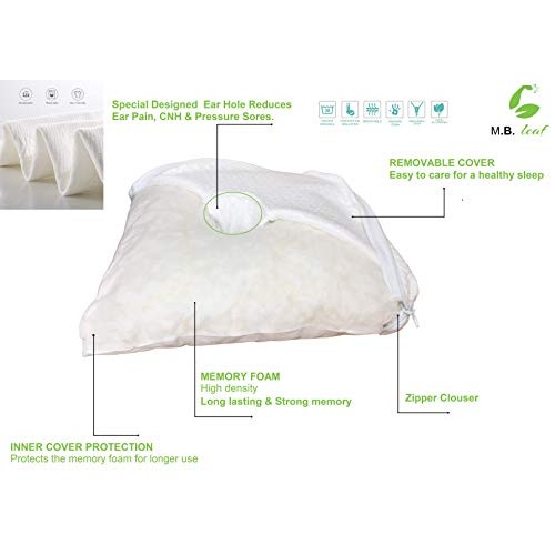 Travel Size Shredded Memory Foam Piercing Protection-Ear Pillow with Ear Hole...