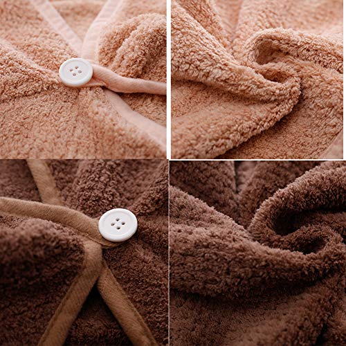 2 Pack Hair Drying Towels, Hair Wrap Towels, Super Absorbent Microfiber Hair ...