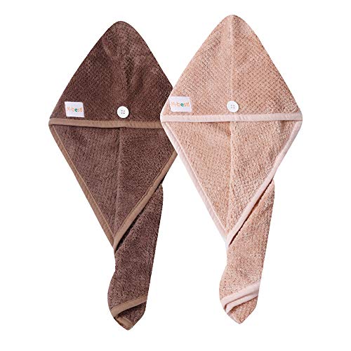 2 Pack Hair Drying Towels, Hair Wrap Towels, Super Absorbent Microfiber Hair ...