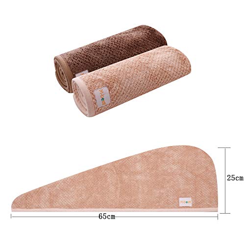2 Pack Hair Drying Towels, Hair Wrap Towels, Super Absorbent Microfiber Hair ...