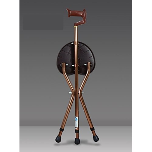 M-GYG Folding Cane with a Seat Heavy Duty 300 lbs Adjustable Height Walking S...