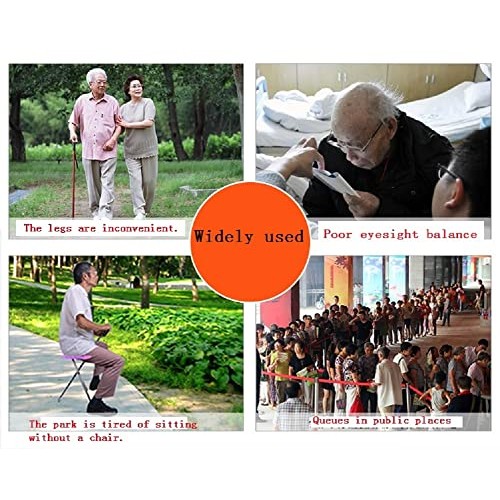 M-GYG Folding Cane with a Seat Heavy Duty 300 lbs Adjustable Height Walking S...