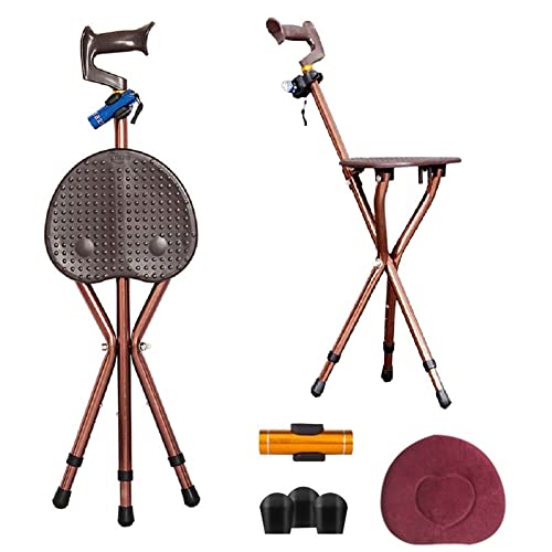 M-GYG Folding Cane with a Seat Heavy Duty 300 lbs Adjustable Height Walking S...