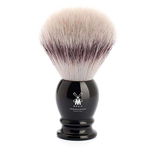 MÜHLE Classic Silvertip Badger Fiber Brush | High-Grade Black Resin Handle | ...
