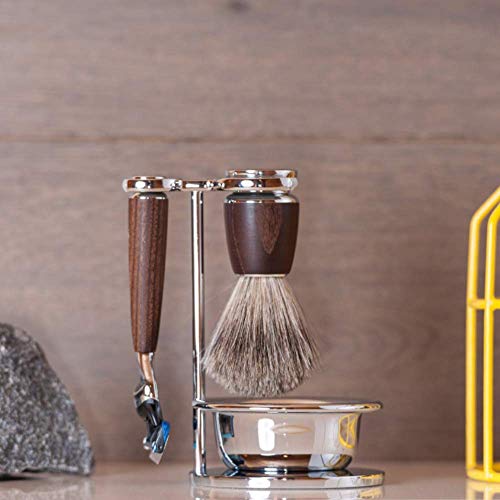 MÜHLE RYTMO Steamed Ash 4-piece Pure Badger 5-Blade Razor Modern Luxury Wet S...