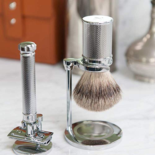 MÜHLE Traditional Silvertip Badger Shaving Brush | Chrome Plated Stainless St...