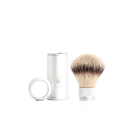 MÜHLE Travel While Aluminum Silvertip Fibre Shaving Brush
