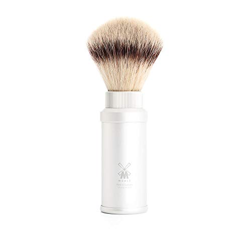 MÜHLE Travel While Aluminum Silvertip Fibre Shaving Brush