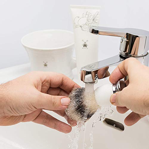 MÜHLE White Porcelain Platinum Rim Shaving Mug – Shave Dish Accessory for Soa...