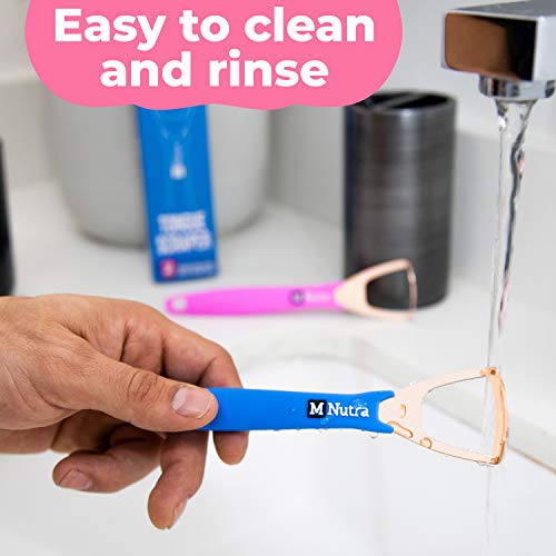 Tongue Scraper - Dental Hygiene Tool, Stainless Steel - Copper Mouth Cleaner ...