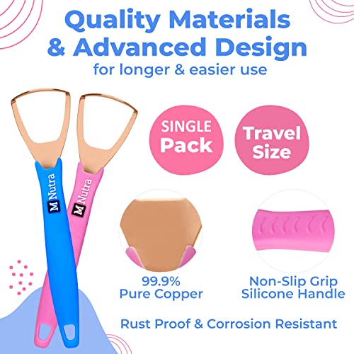 Tongue Scraper - Dental Hygiene Tool, Stainless Steel - Copper Mouth Cleaner ...