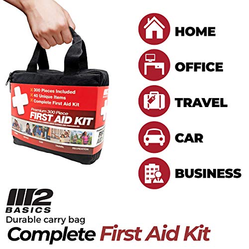M2 BASICS 300 Piece (40 Unique Items) First Aid Kit | Premium Emergency Kits ...
