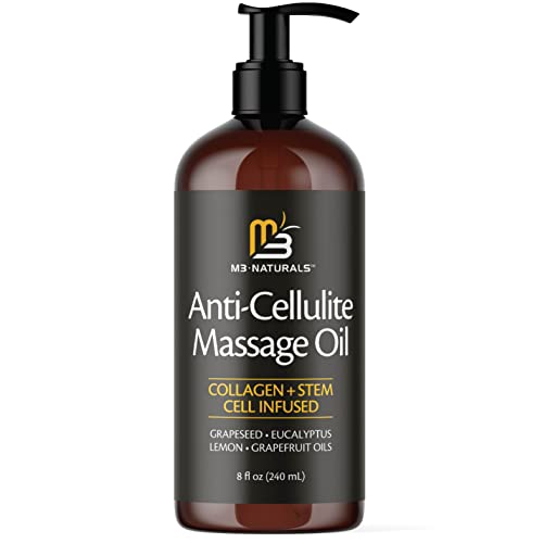 M3 Naturals Anti Cellulite Massage Oil Infused with Collagen and Stem Cell Na...