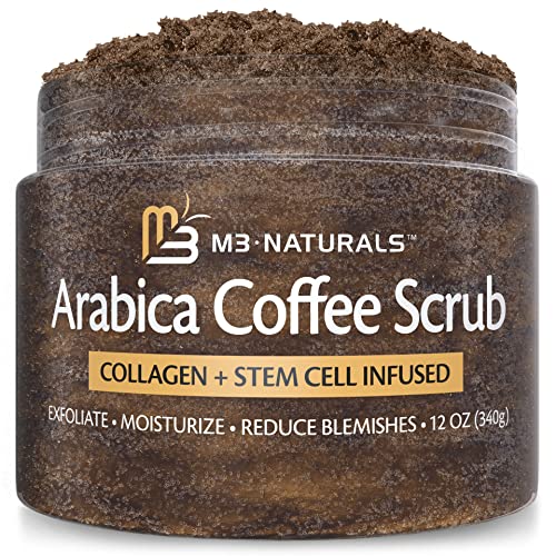 M3 Naturals Arabica Coffee Body Scrub with Collagen & Stem Cell - Exfoliating...