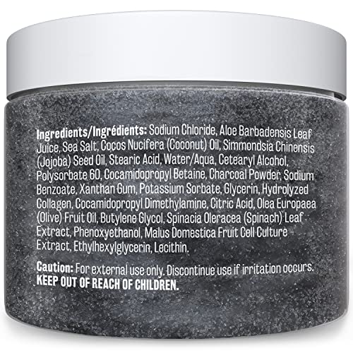 M3 Naturals Charcoal Exfoliating Body Scrub Polish with Collagen & Stem Cell ...