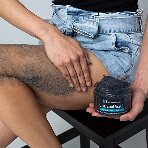M3 Naturals Charcoal Exfoliating Body Scrub Polish with Collagen & Stem Cell ...