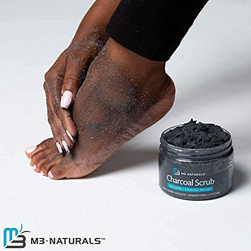 M3 Naturals Charcoal Exfoliating Body Scrub Polish with Collagen & Stem Cell ...