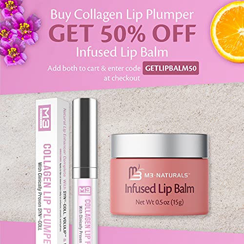 M3 Naturals Collagen Lip Plumper Clinically Proven Natural Lip Enhancer for F...