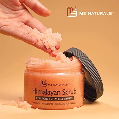 M3 Naturals Himalayan Salt Body Scrub Infused with Collagen and Stem Cell Nat...