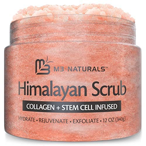 M3 Naturals Himalayan Salt Body Scrub Infused with Collagen and Stem Cell Nat...