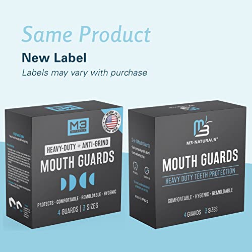 M3 Naturals Mouth Guard for Grinding & Clenching Teeth - BPA Free - 4 Guards ...