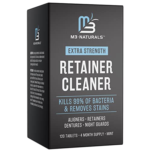 M3 Naturals Retainer and Denture Cleaner 120 Tablets Removes Bad Odors Discol...