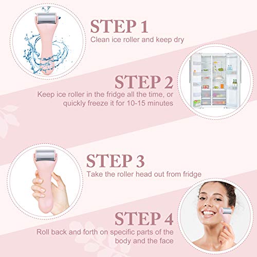 Ice Roller for Face and Eye 2 Pcs,Face Roller Skin Care for Puffiness,Migrain...