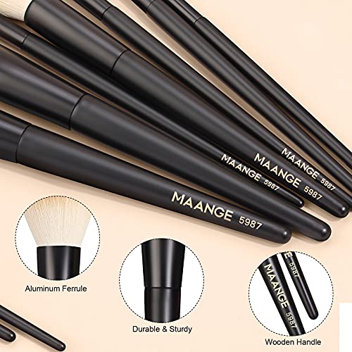 MAANGE Makeup Brushes, Premium Synthetic Makeup Brush Set Professional Blush ...