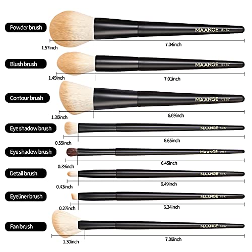 MAANGE Makeup Brushes, Premium Synthetic Makeup Brush Set Professional Blush ...
