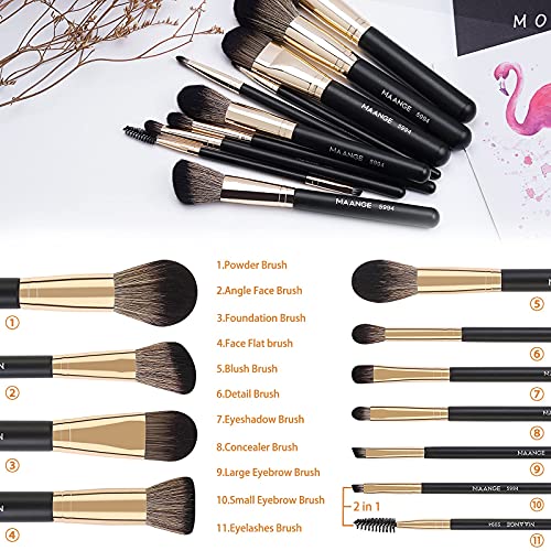 Makeup Brushes,MAANGE 10 PCs Travel Professional Makeup Brushes Set with Case...