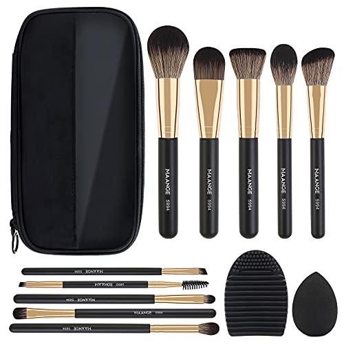Makeup Brushes,MAANGE 10 PCs Travel Professional Makeup Brushes Set with Case...