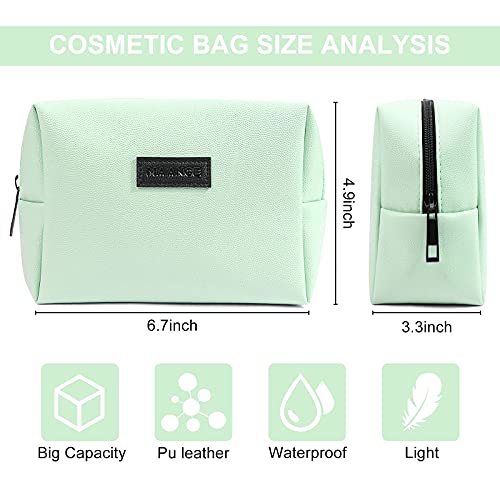 Small Makeup Bag For Purse, MAANGE Travel Cosmetic Bag Makeup Pouch PU Leathe...