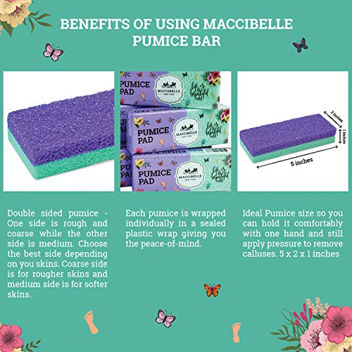 Maccibelle Salon Foot Pumice and Scrubber for Feet and Heels Callus and Dead ...