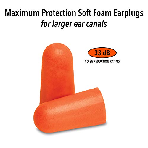 Mack’s Maximum Protection Soft Foam Earplugs – 50 Pair, 33 dB Highest NRR – C...