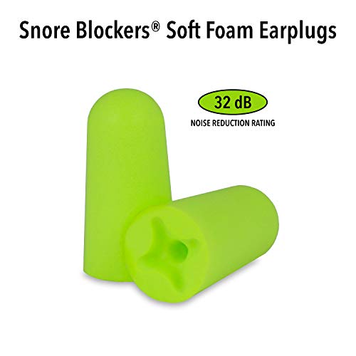 Mack’s Snore Blockers Soft Foam Earplugs, 50 Pair – 32 dB High NRR – Comforta...
