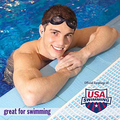 Mack's AquaBlock Swimming Earplugs, 3 Pair - Comfortable, Waterproof, Reusabl...