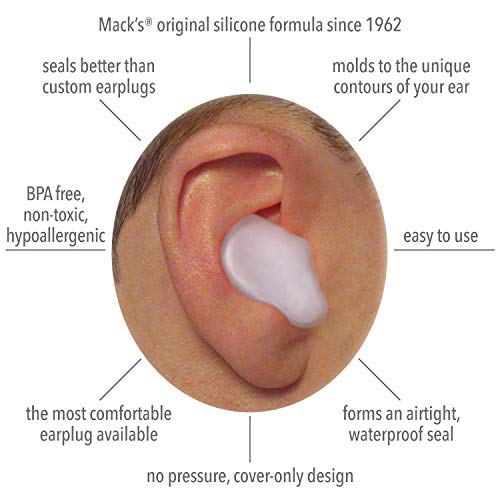 Mack's Pillow Soft Silicone Earplugs - 12 Pair, The Original Moldable Silicon...