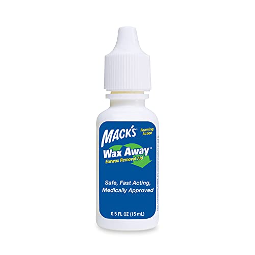 Mack's Wax Away Ear Wax Removal Aid – 0.5 FL OZ Ear Drops with Foaming Action