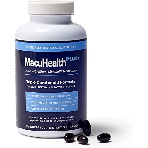 MacuHealth Plus+ Eye Vitamins Supplement for Adults (90 Days Supply) AREDS2 B...