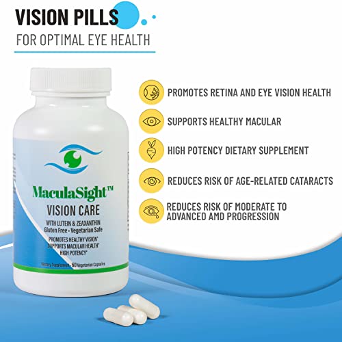 MaculaSight Vision Care Eye Vitamins for Macular Degeneration - Lutein and Ze...